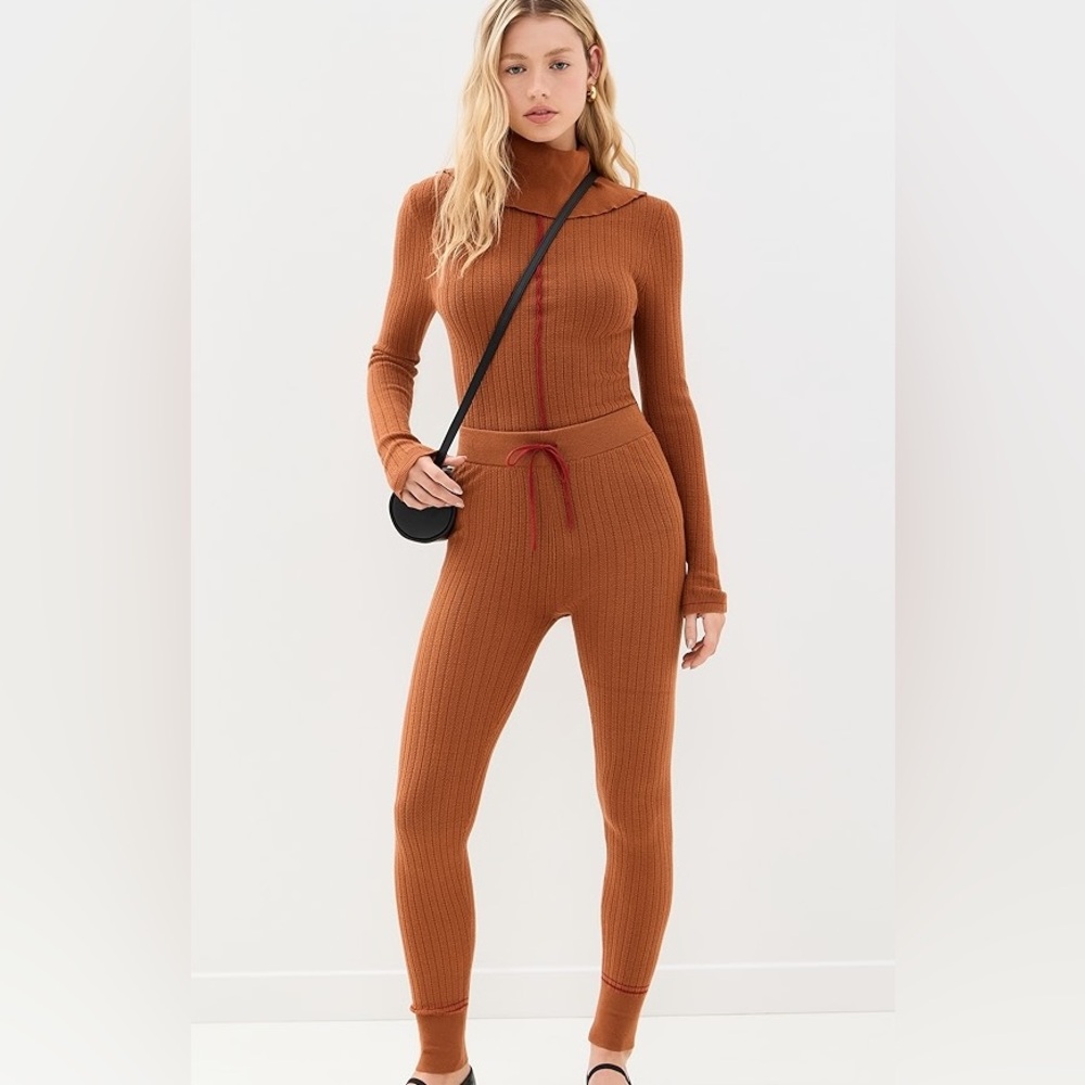 Varley Walt Roll Neck Knit Tee & Leggings